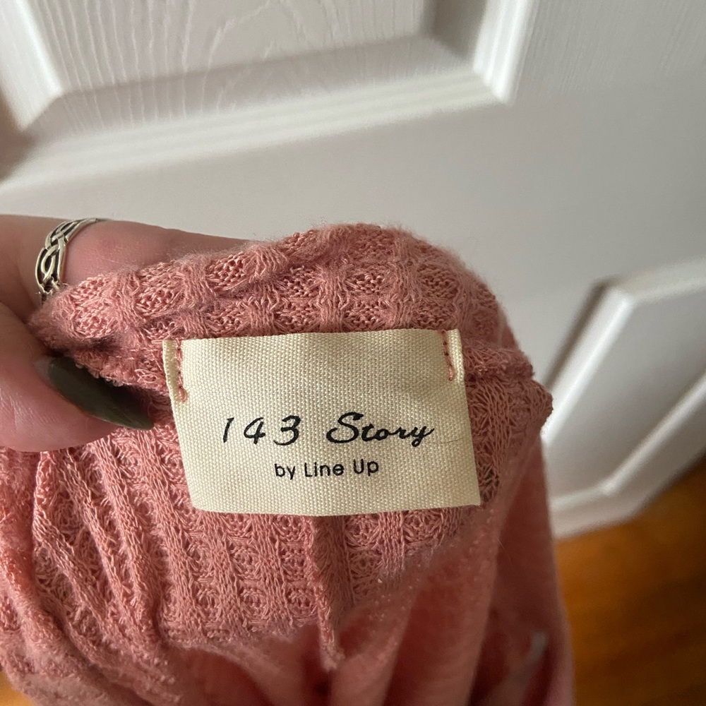 Pink Sweater with Ruffle Sleeve - Picture 2 of 3